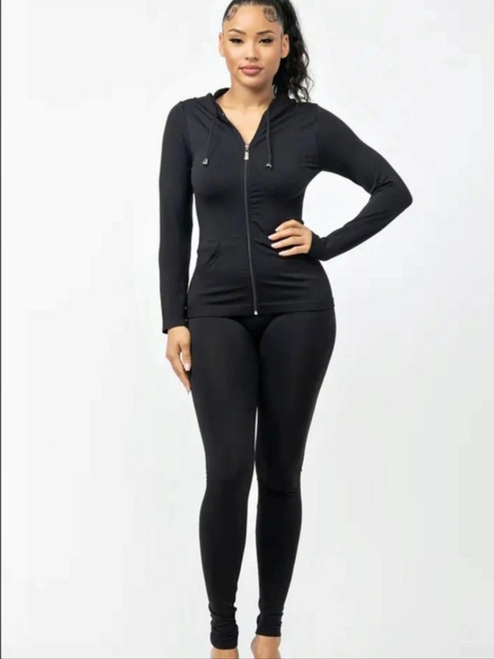 Julia by LoveJ – Seamless Zip-Up Hoodie Jacket & Leggings Set